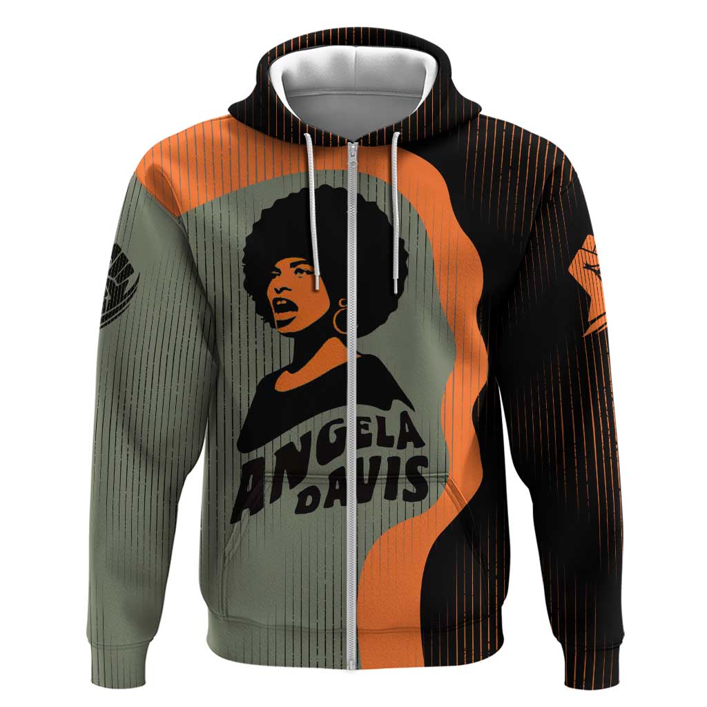 Angela Davis Hoodie Retro Graphic Design I Am Changing the Things I Cannot Accept Quote Civil Rights Empowerment Tribute - African Pride