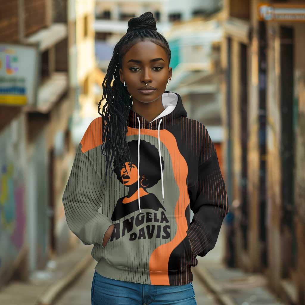 Angela Davis Hoodie Retro Graphic Design I Am Changing the Things I Cannot Accept Quote Civil Rights Empowerment Tribute - African Pride