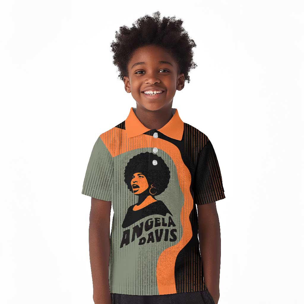 Angela Davis Kid Polo Shirt Retro Graphic Design I Am Changing the Things I Cannot Accept Quote Civil Rights Empowerment Tribute TS04