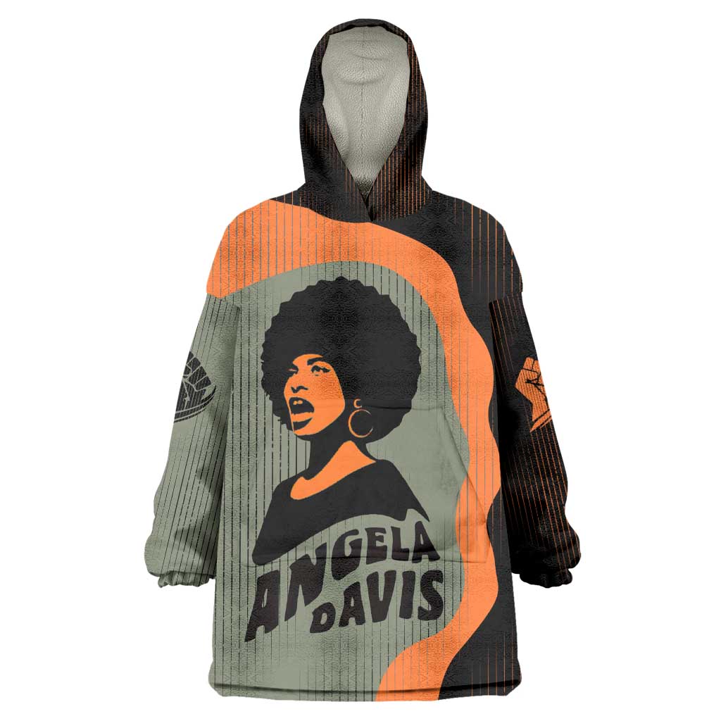 Angela Davis Kid Wearable Blanket Hoodie Retro Graphic Design I Am Changing the Things I Cannot Accept Quote Civil Rights Empowerment Tribute - African Pride