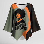 Angela Davis Kimono Sleeve Blouse Retro Graphic Design I Am Changing the Things I Cannot Accept Quote Civil Rights Empowerment Tribute - African Pride
