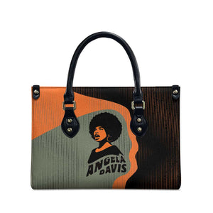 Angela Davis Leather Bag Retro Graphic Design I Am Changing the Things I Cannot Accept Quote Civil Rights Empowerment Tribute - African Pride
