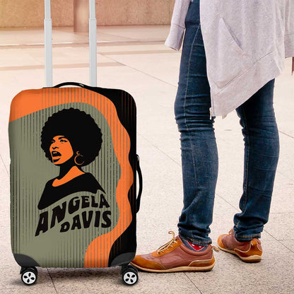 Angela Davis Luggage Cover Retro Graphic Design I Am Changing the Things I Cannot Accept Quote Civil Rights Empowerment Tribute - African Pride
