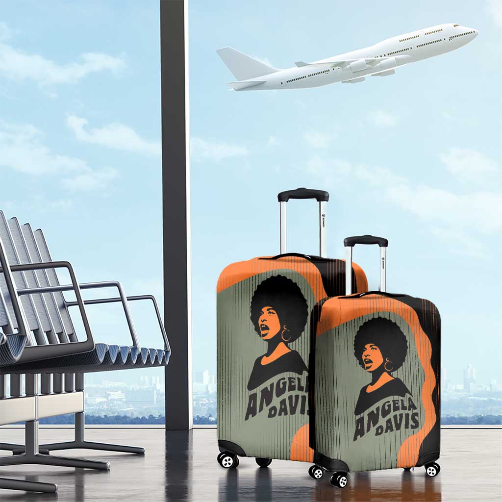 Angela Davis Luggage Cover Retro Graphic Design I Am Changing the Things I Cannot Accept Quote Civil Rights Empowerment Tribute - African Pride