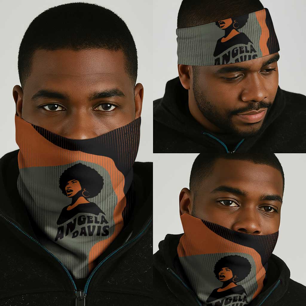 Angela Davis Neck Gaiter Retro Graphic Design I Am Changing the Things I Cannot Accept Quote Civil Rights Empowerment Tribute - African Pride
