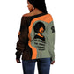 Angela Davis Off Shoulder Sweater Retro Graphic Design I Am Changing the Things I Cannot Accept Quote Civil Rights Empowerment Tribute - African Pride