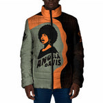 Angela Davis Padded Jacket Retro Graphic Design I Am Changing the Things I Cannot Accept Quote Civil Rights Empowerment Tribute - African Pride