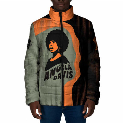 Angela Davis Padded Jacket Retro Graphic Design I Am Changing the Things I Cannot Accept Quote Civil Rights Empowerment Tribute - African Pride