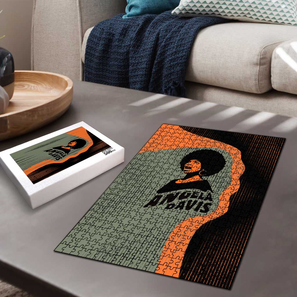 Angela Davis Puzzle Retro Graphic Design I Am Changing the Things I Cannot Accept Quote Civil Rights Empowerment Tribute - African Pride