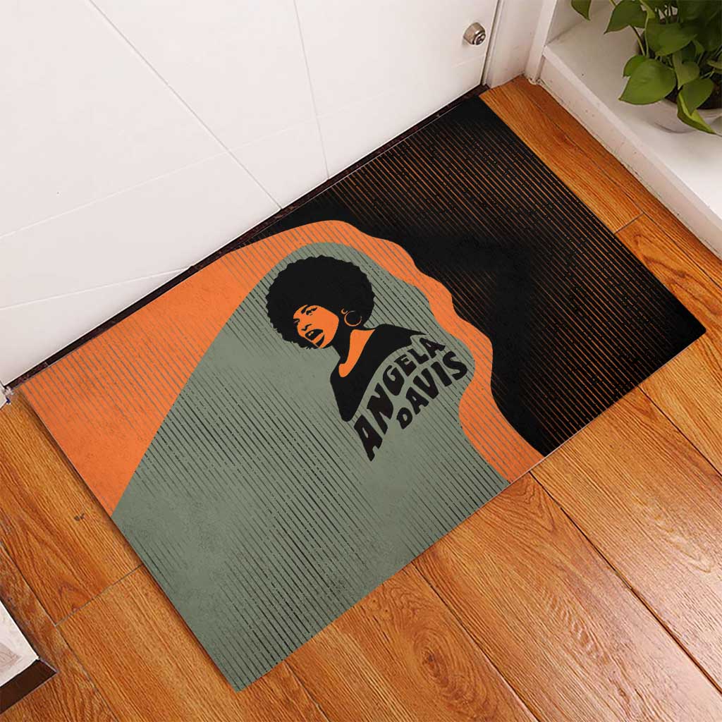 Angela Davis Rubber Doormat Retro Graphic Design I Am Changing the Things I Cannot Accept Quote Civil Rights Empowerment Tribute - African Pride