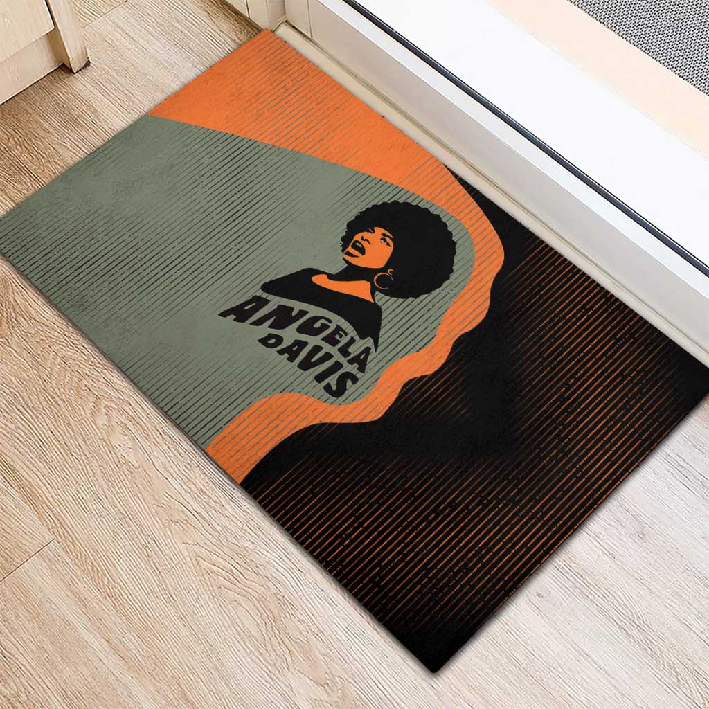Angela Davis Rubber Doormat Retro Graphic Design I Am Changing the Things I Cannot Accept Quote Civil Rights Empowerment Tribute - African Pride