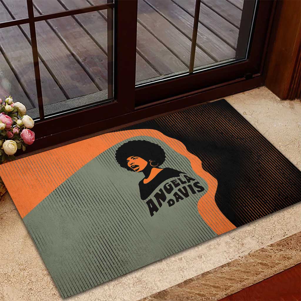 Angela Davis Rubber Doormat Retro Graphic Design I Am Changing the Things I Cannot Accept Quote Civil Rights Empowerment Tribute - African Pride