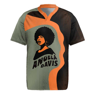 Angela Davis Rugby Jersey Retro Graphic Design I Am Changing the Things I Cannot Accept Quote Civil Rights Empowerment Tribute TS04