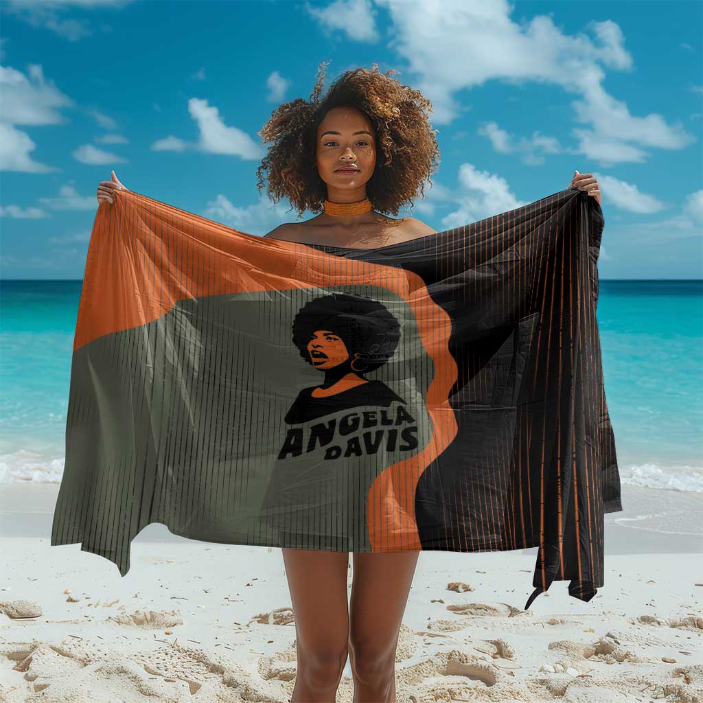 Angela Davis Sarong Retro Graphic Design I Am Changing the Things I Cannot Accept Quote Civil Rights Empowerment Tribute - African Pride