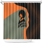 Angela Davis Shower Curtain Retro Graphic Design I Am Changing the Things I Cannot Accept Quote Civil Rights Empowerment Tribute - African Pride
