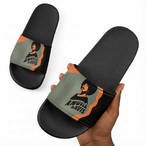 Angela Davis Slide Sandals Retro Graphic Design I Am Changing the Things I Cannot Accept Quote Civil Rights Empowerment Tribute - African Pride