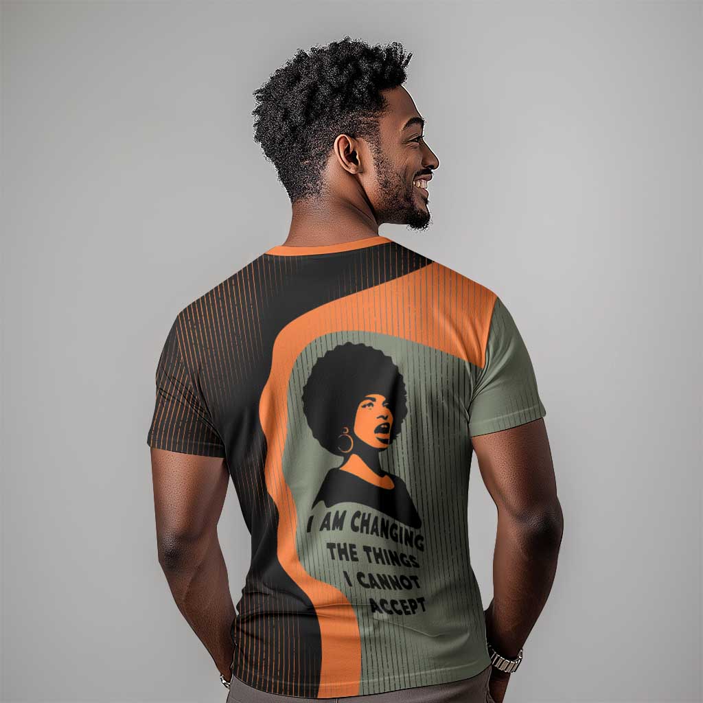 Angela Davis T shirt Retro Graphic Design I Am Changing the Things I Cannot Accept Quote Civil Rights Empowerment Tribute TS04