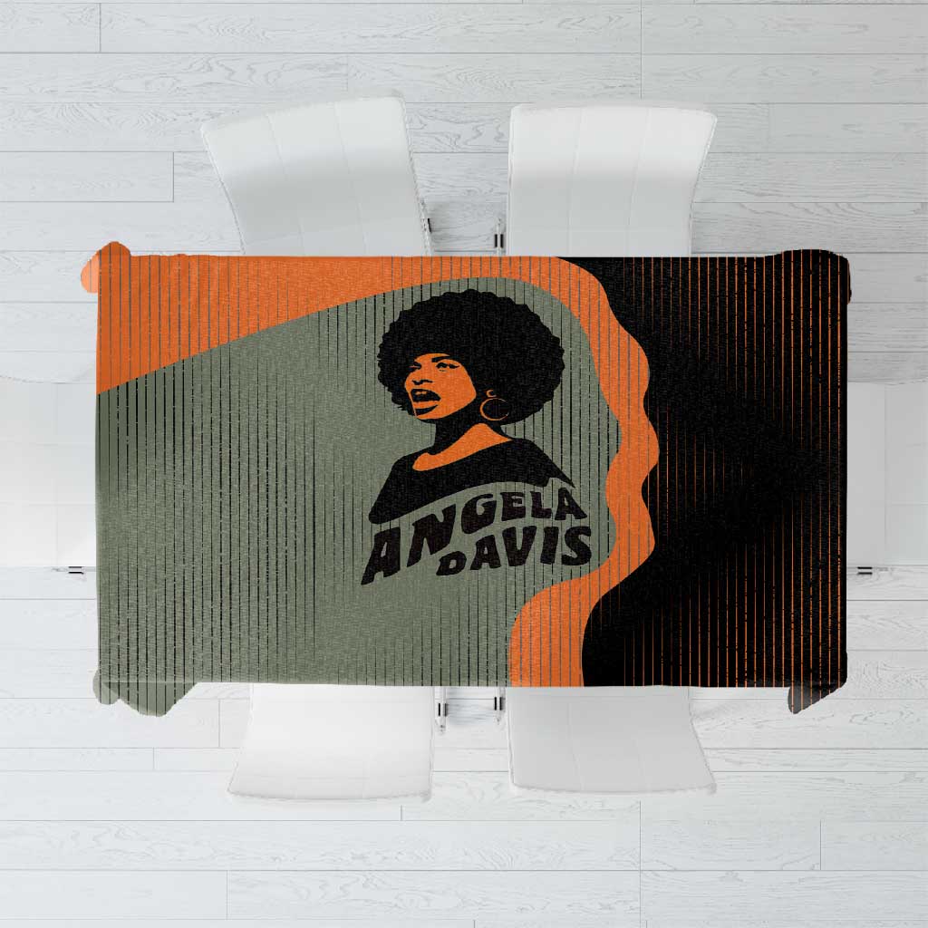 Angela Davis Tablecloth Retro Graphic Design I Am Changing the Things I Cannot Accept Quote Civil Rights Empowerment Tribute - African Pride