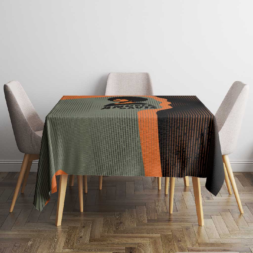 Angela Davis Tablecloth Retro Graphic Design I Am Changing the Things I Cannot Accept Quote Civil Rights Empowerment Tribute - African Pride