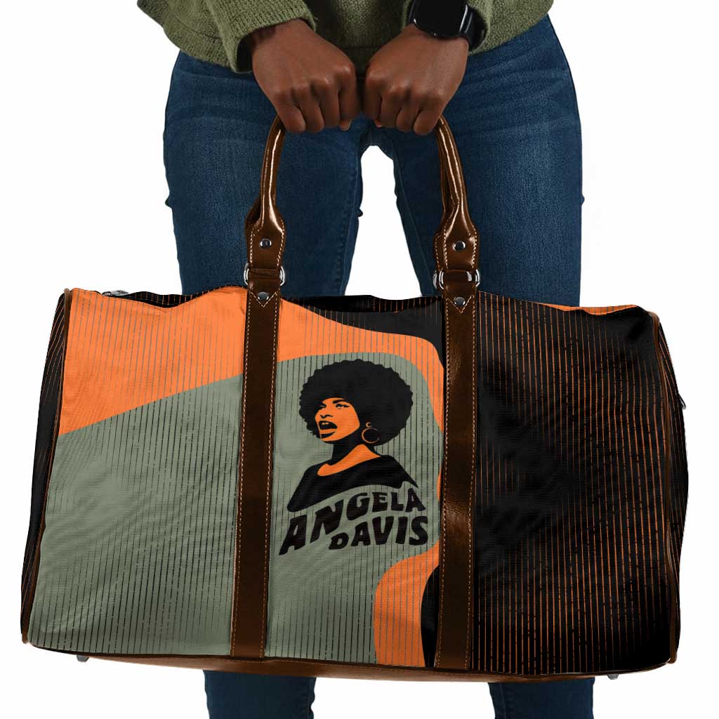 Angela Davis Travel Bag Retro Graphic Design I Am Changing the Things I Cannot Accept Quote Civil Rights Empowerment Tribute - African Pride
