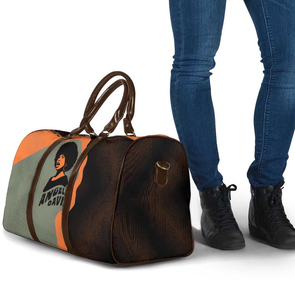 Angela Davis Travel Bag Retro Graphic Design I Am Changing the Things I Cannot Accept Quote Civil Rights Empowerment Tribute - African Pride