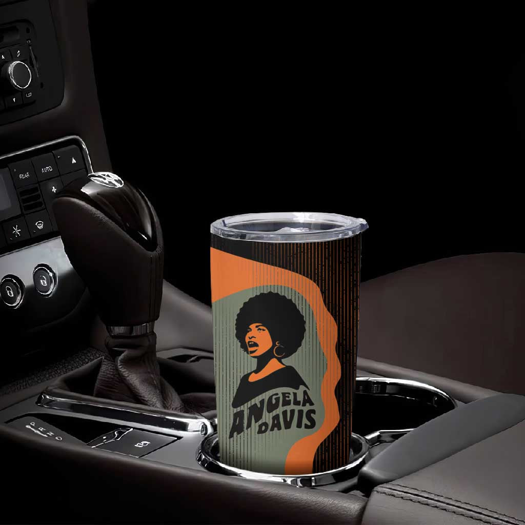 Angela Davis Tumbler Cup Retro Graphic Design I Am Changing the Things I Cannot Accept Quote Civil Rights Empowerment Tribute - African Pride