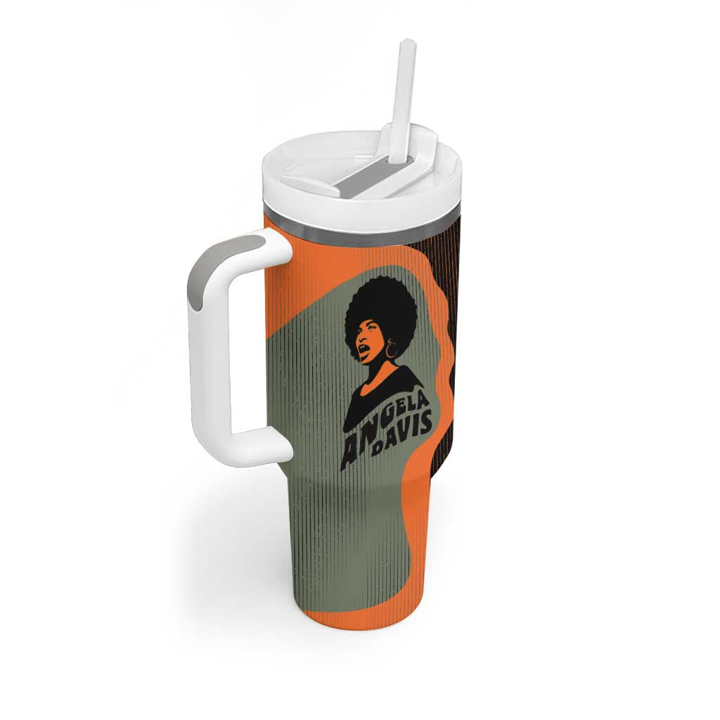 Angela Davis Tumbler With Handle Retro Graphic Design I Am Changing the Things I Cannot Accept Quote Civil Rights Empowerment Tribute - African Pride