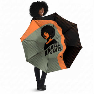 Angela Davis Umbrella Retro Graphic Design I Am Changing the Things I Cannot Accept Quote Civil Rights Empowerment Tribute - African Pride