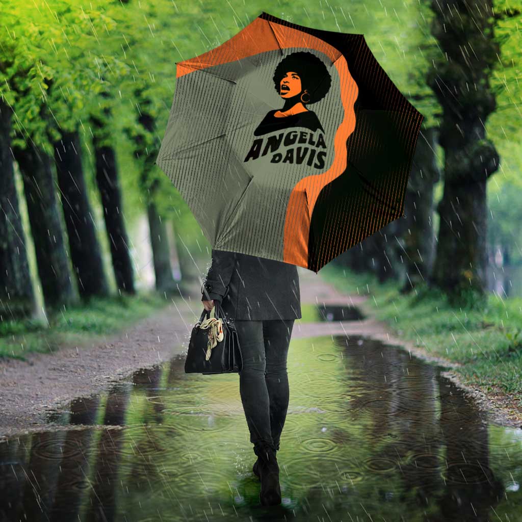 Angela Davis Umbrella Retro Graphic Design I Am Changing the Things I Cannot Accept Quote Civil Rights Empowerment Tribute - African Pride