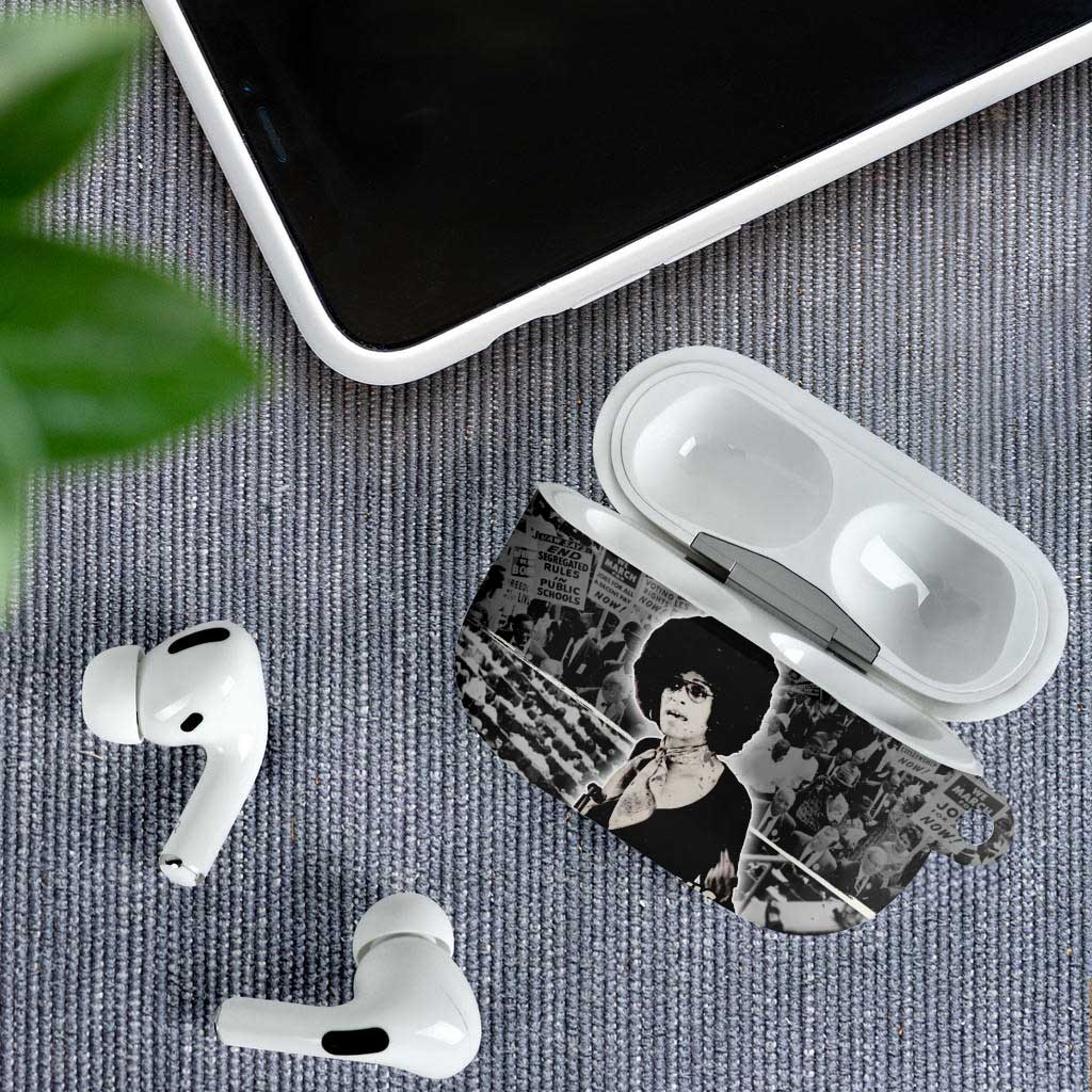 Angela Davis AirPods Case Protest Design Liberating Minds and Society Quote Civil Rights Movement - African Pride