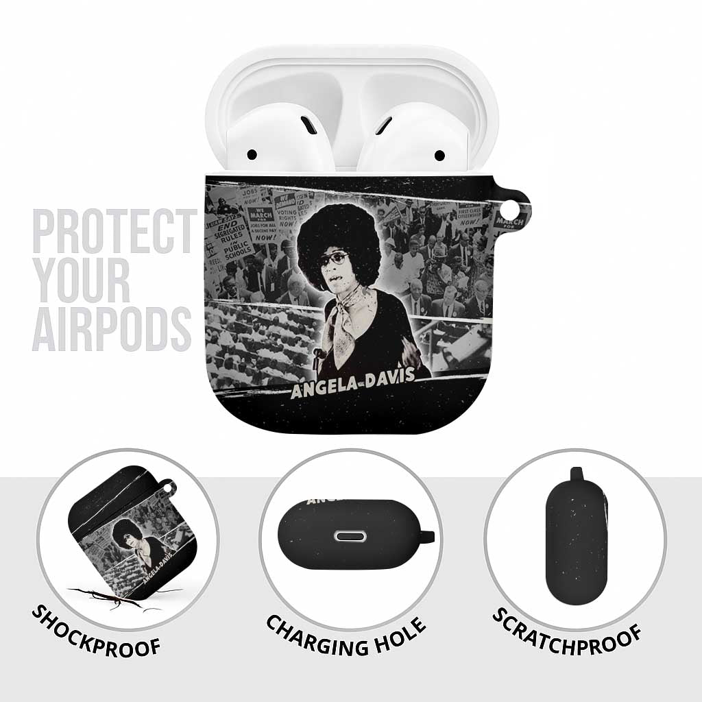 Angela Davis AirPods Case Protest Design Liberating Minds and Society Quote Civil Rights Movement - African Pride