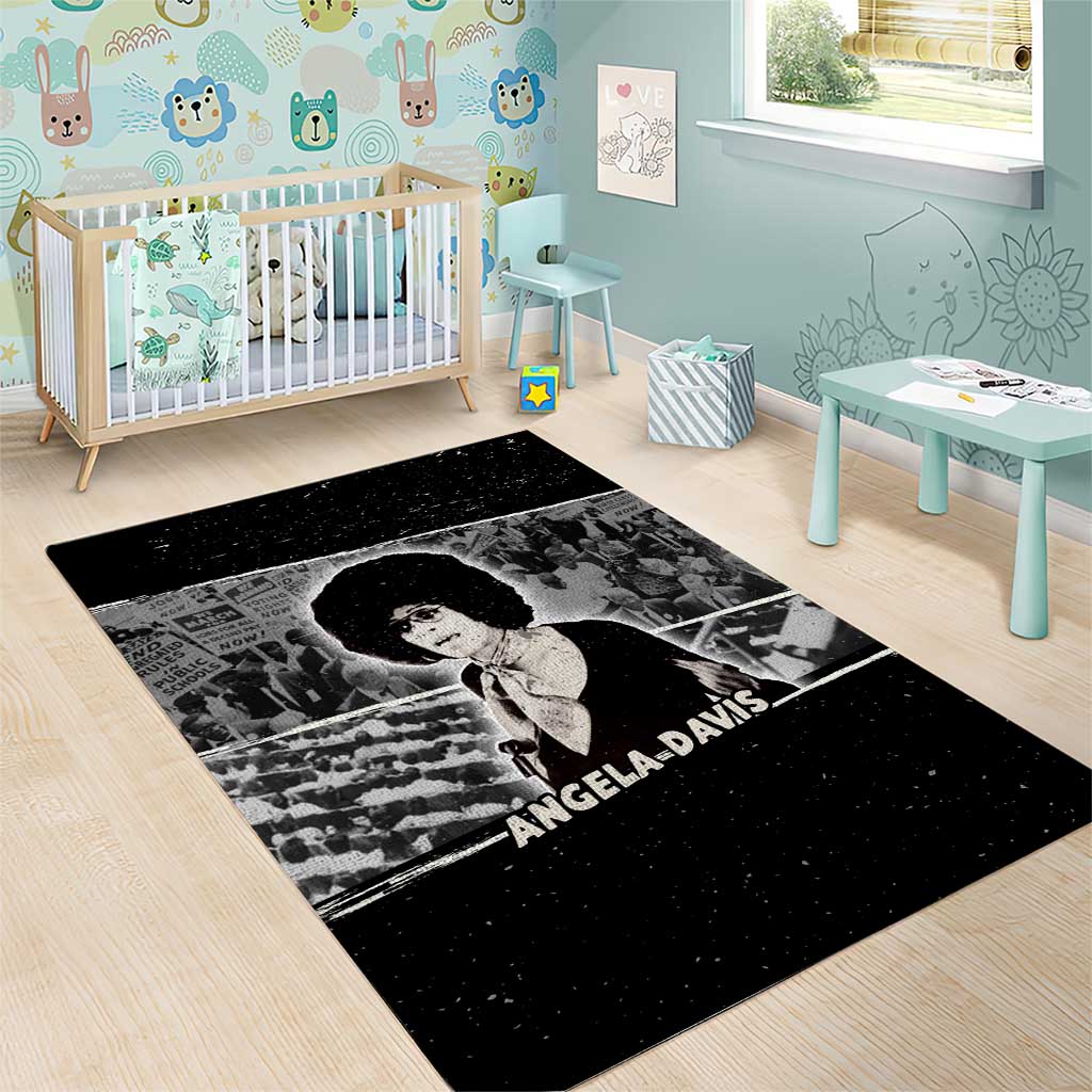 Angela Davis Area Rug Protest Design Liberating Minds and Society Quote Civil Rights Movement - African Pride