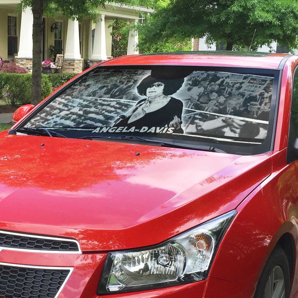 Angela Davis Auto Sun Shade Protest Design Liberating Minds and Society Quote Civil Rights Movement - African Pride