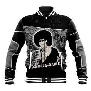 Angela Davis Baseball Jacket Protest Design Liberating Minds and Society Quote Civil Rights Movement - African Pride