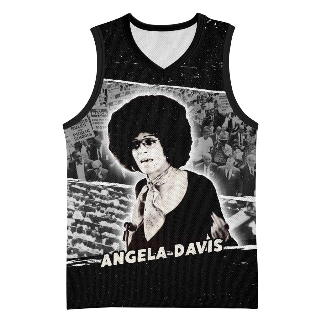 Angela Davis Basketball Jersey Protest Design Liberating Minds and Society Quote Civil Rights Movement - African Pride