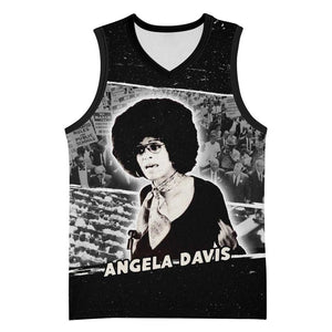 Angela Davis Basketball Jersey Protest Design Liberating Minds and Society Quote Civil Rights Movement - African Pride
