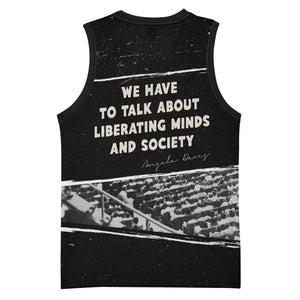 Angela Davis Basketball Jersey Protest Design Liberating Minds and Society Quote Civil Rights Movement - African Pride