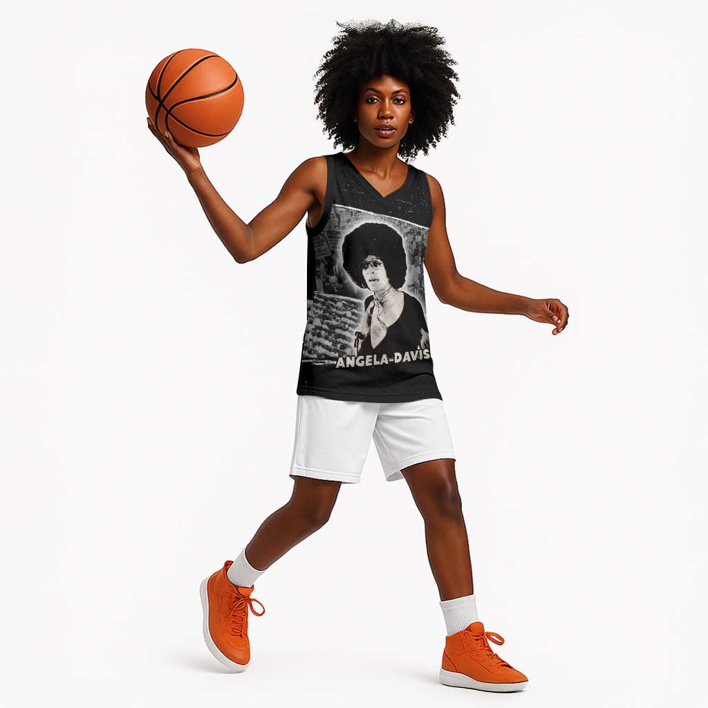 Angela Davis Basketball Jersey Protest Design Liberating Minds and Society Quote Civil Rights Movement - African Pride