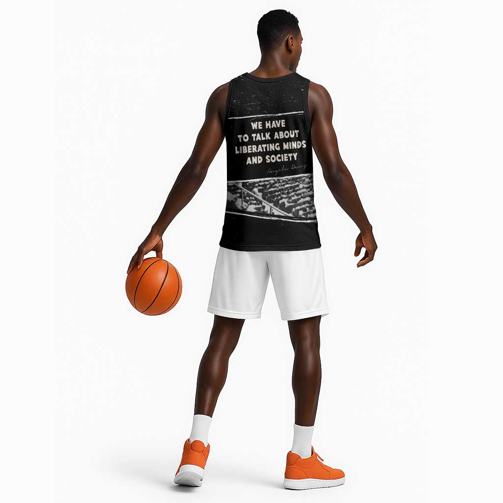 Angela Davis Basketball Jersey Protest Design Liberating Minds and Society Quote Civil Rights Movement - African Pride