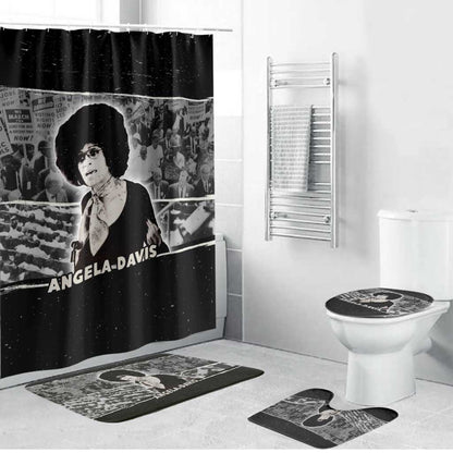 Angela Davis Bathroom Set Protest Design Liberating Minds and Society Quote Civil Rights Movement - African Pride
