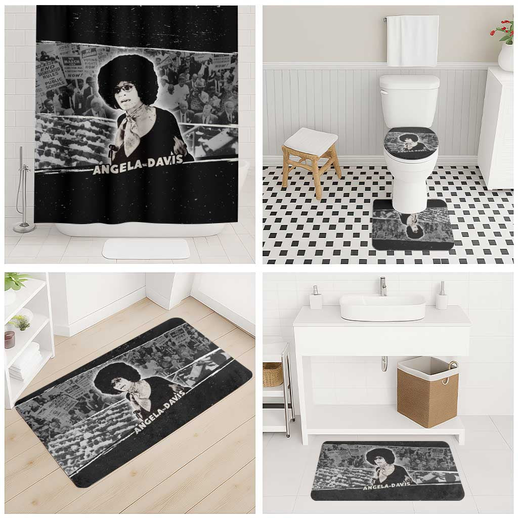 Angela Davis Bathroom Set Protest Design Liberating Minds and Society Quote Civil Rights Movement - African Pride