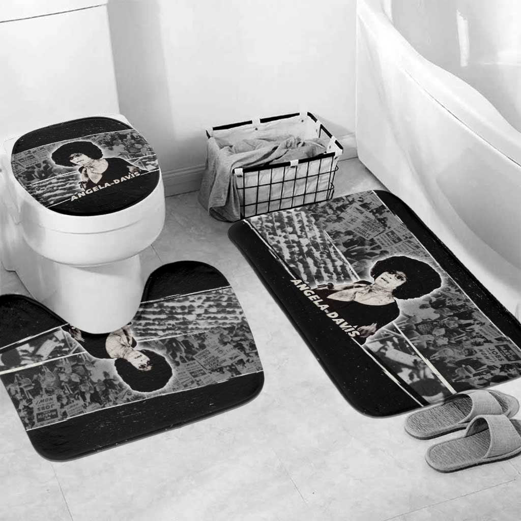 Angela Davis Bathroom Set Protest Design Liberating Minds and Society Quote Civil Rights Movement - African Pride