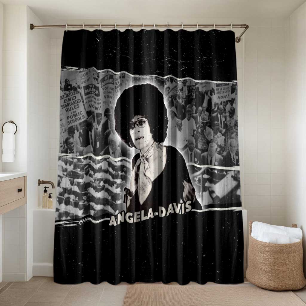 Angela Davis Bathroom Set Protest Design Liberating Minds and Society Quote Civil Rights Movement - African Pride