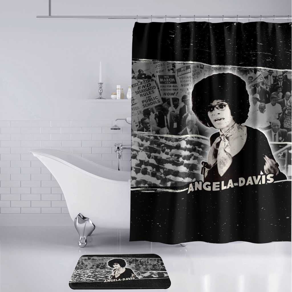 Angela Davis Bathroom Set Protest Design Liberating Minds and Society Quote Civil Rights Movement - African Pride
