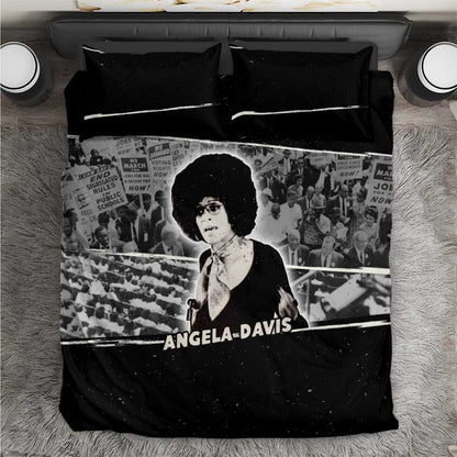 Angela Davis Bedding Set Protest Design Liberating Minds and Society Quote Civil Rights Movement - African Pride