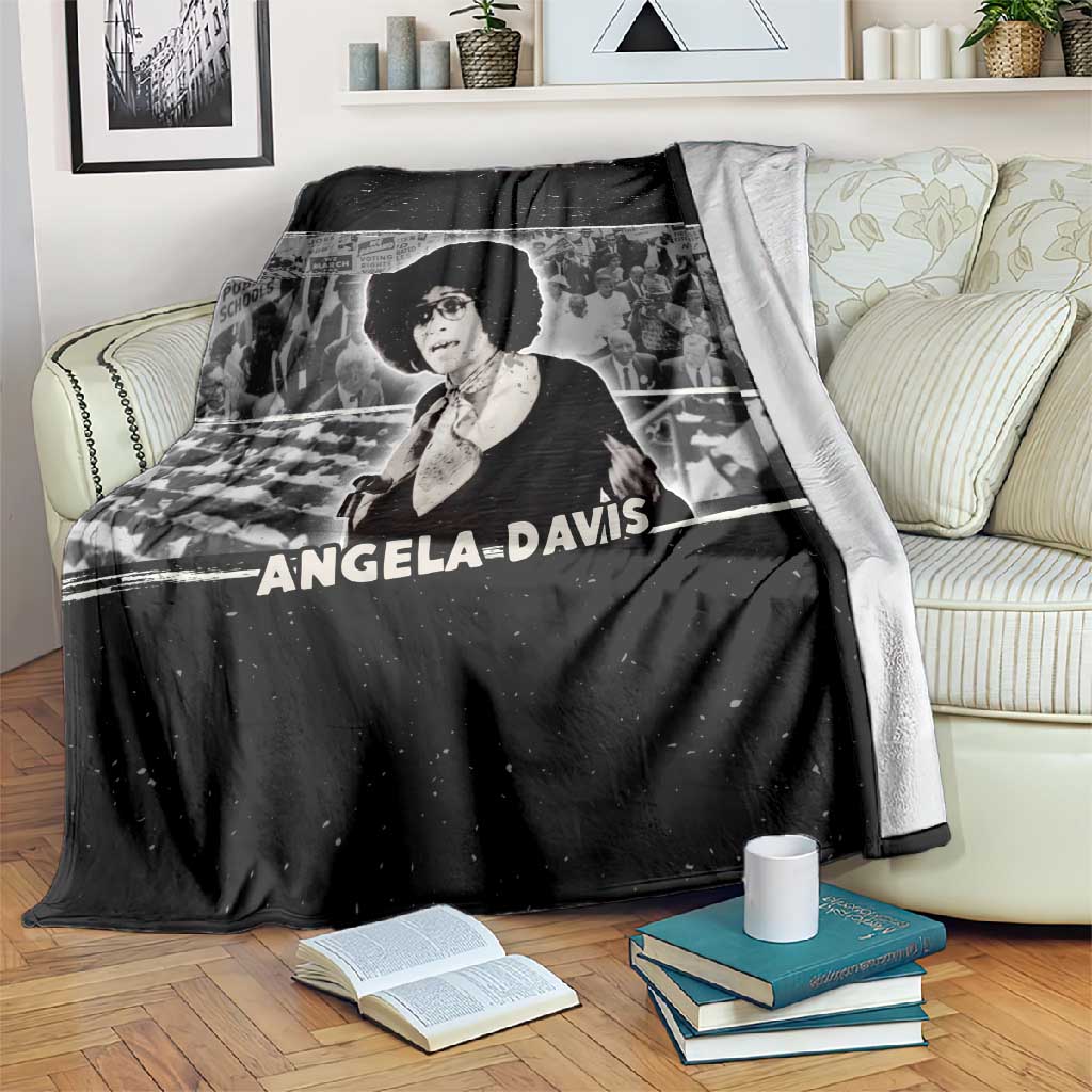 Angela Davis Blanket Protest Design Liberating Minds and Society Quote Civil Rights Movement - African Pride