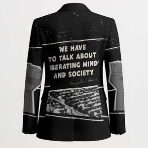 Angela Davis Blazer Protest Design Liberating Minds and Society Quote Civil Rights Movement - African Pride