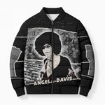 Angela Davis Bomber Puffer Jacket Protest Design Liberating Minds and Society Quote Civil Rights Movement - African Pride