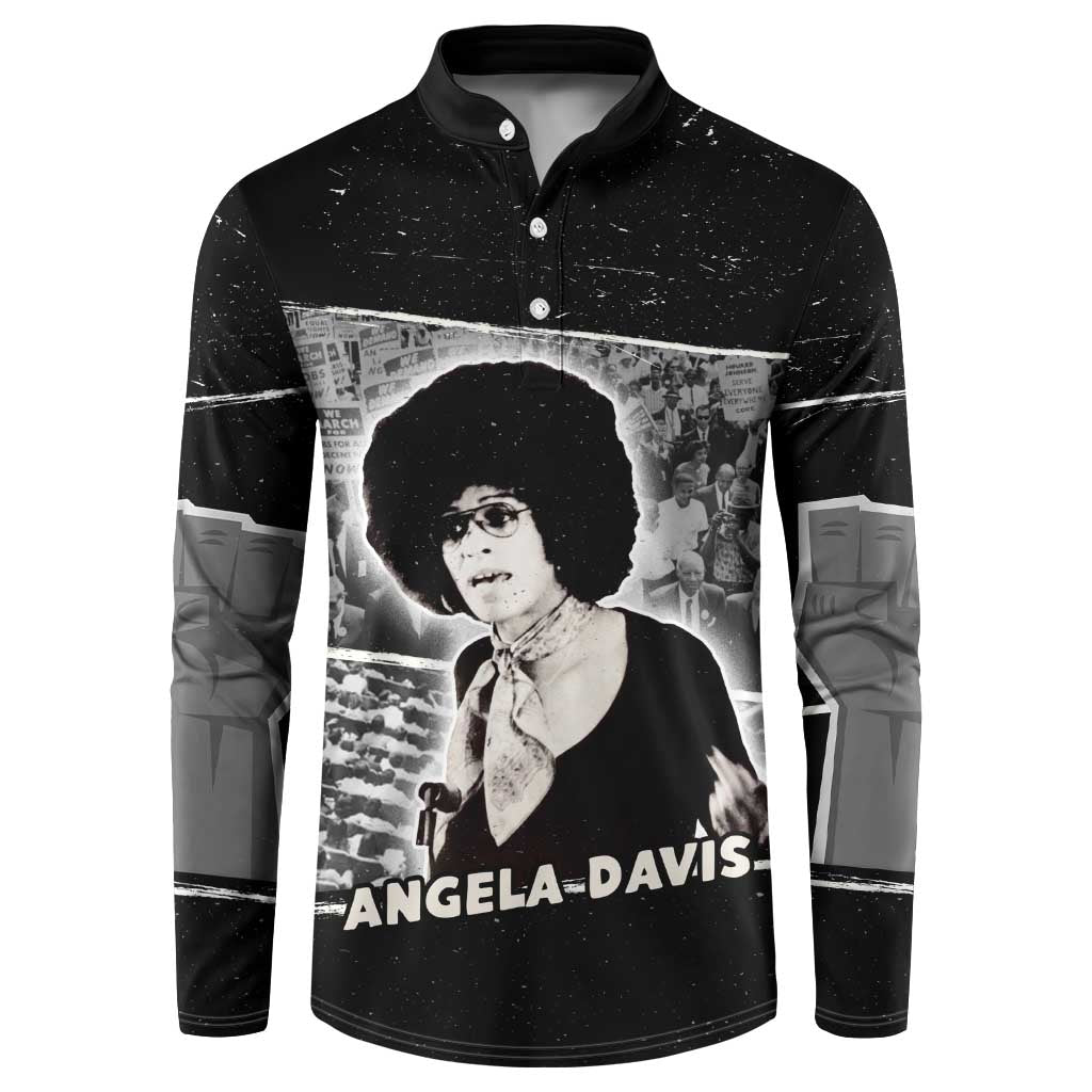 Angela Davis Button Sweatshirt Protest Design Liberating Minds and Society Quote Civil Rights Movement