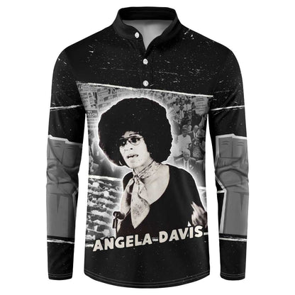 Angela Davis Button Sweatshirt Protest Design Liberating Minds and Society Quote Civil Rights Movement